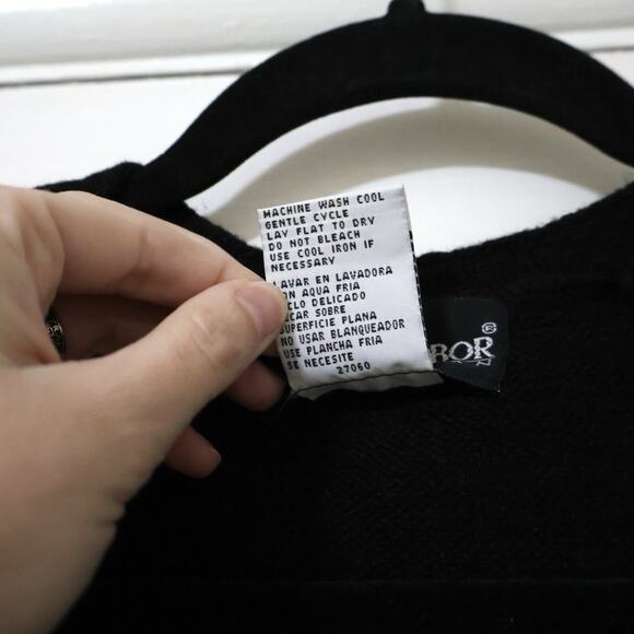 Vintage Sag Harbor Black Brown Argyle Sweater Vest 1X Dark Academia Preppy 80s - Picture 2 of 5